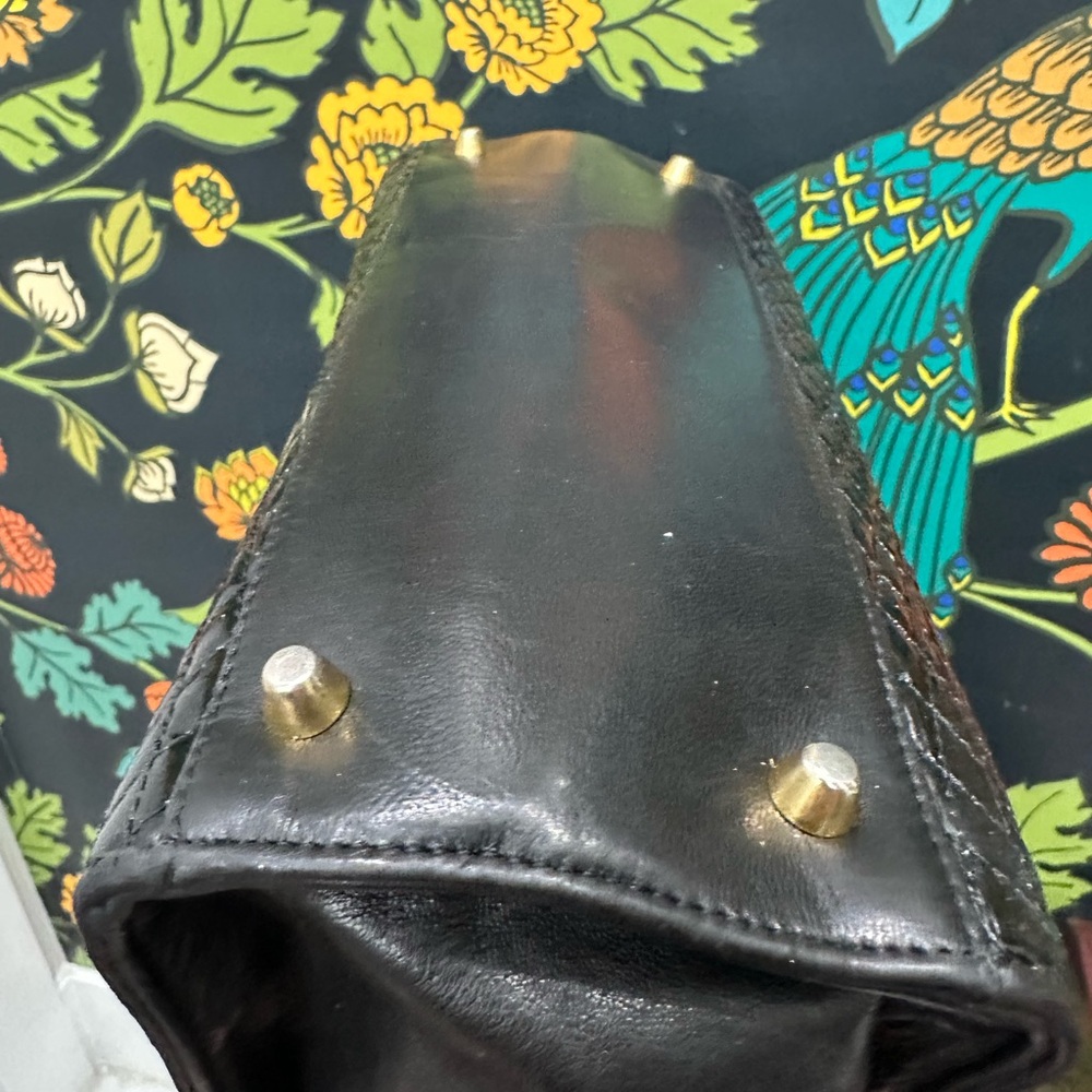 Bally Vintage Quilted Patent Leather Top Handle Satchel - Picture 10 of 13